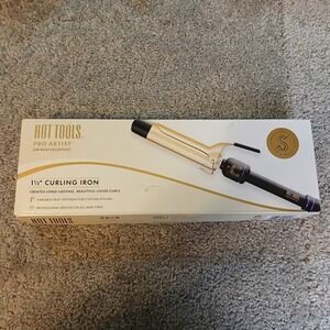 Hot Tools Pro Artist 24K Gold 1.5 Inch Curling Iron Model 1102 Gold Black